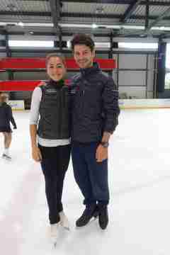Romana Kaiser mit Stéphane Lambiel beim Camp in Champéry Aug. 2015